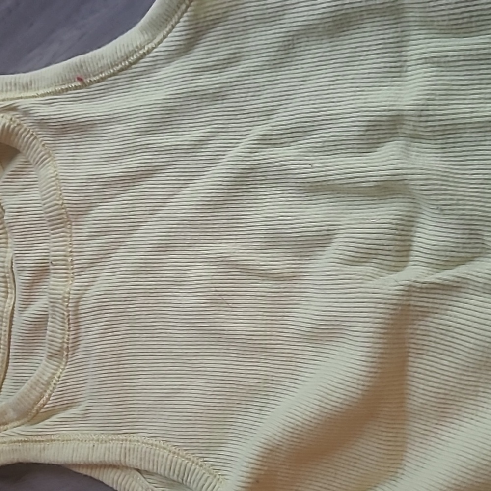 Yellow Ribbed Tank Top